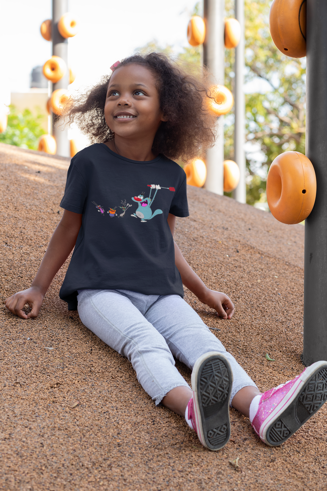 Cute Cartoon Half Sleeves T-Shirt For Girls -KidsFashionVilla