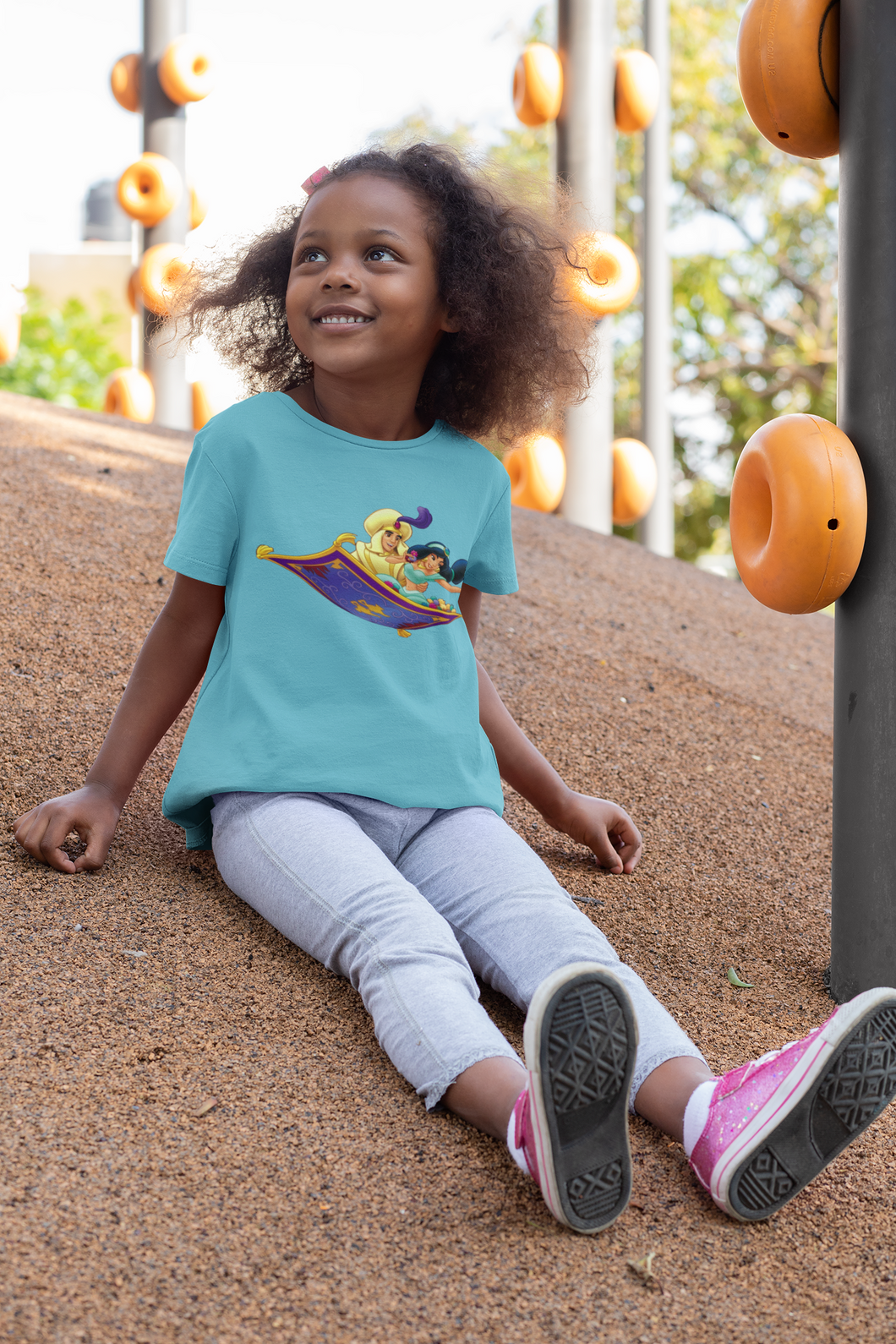 Cute Cartoon Half Sleeves T-Shirt For Girls -KidsFashionVilla