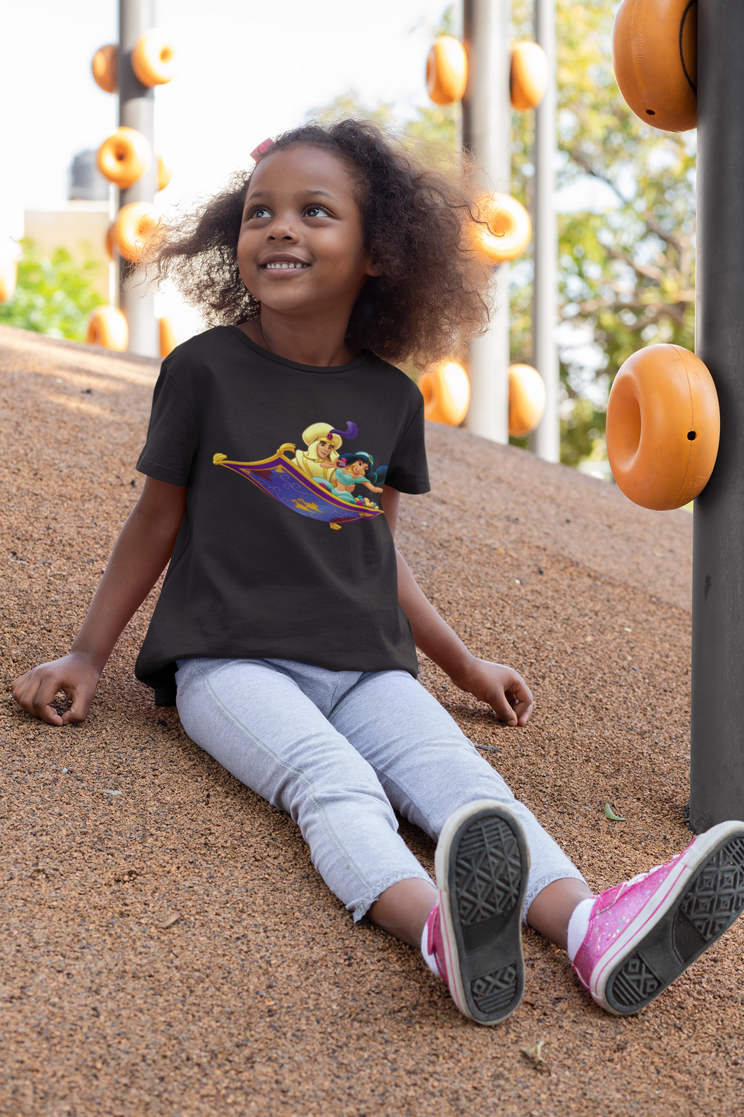 Cute Cartoon Half Sleeves T-Shirt For Girls -KidsFashionVilla