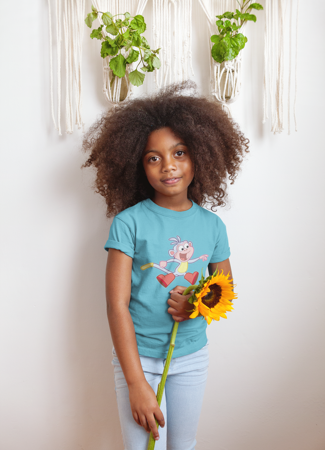 Cute Cartoon Half Sleeves T-Shirt For Girls -KidsFashionVilla