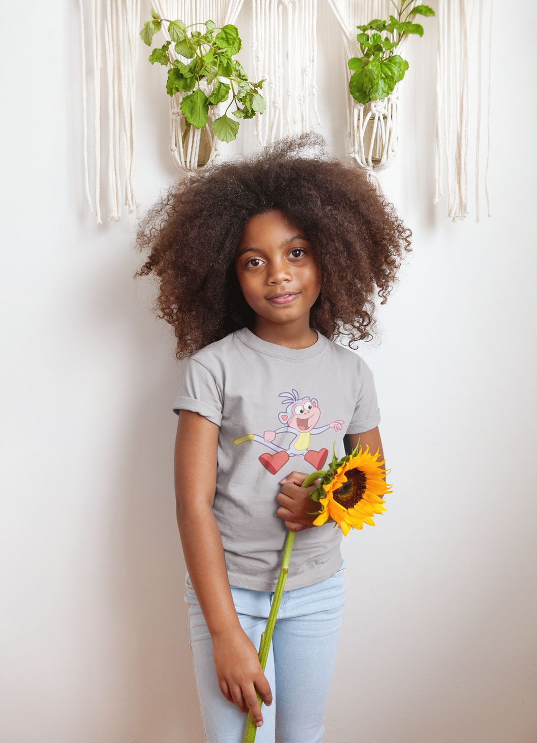Cute Cartoon Half Sleeves T-Shirt For Girls -KidsFashionVilla