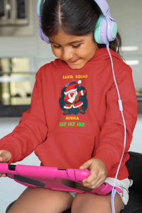 Customized Name Santa Squad Ho Ho Ho Christmas Girl Hoodies-KidsFashionVilla