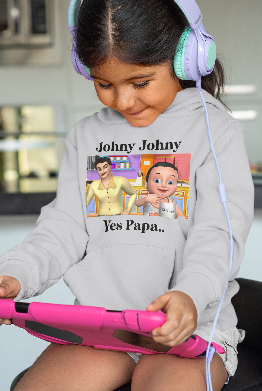 Johny Johny Yes Papa Poem Girl Hoodies-KidsFashionVilla