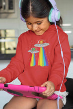 Load image into Gallery viewer, Rainbow Spaceship Cartoon Girl Hoodies-KidsFashionVilla
