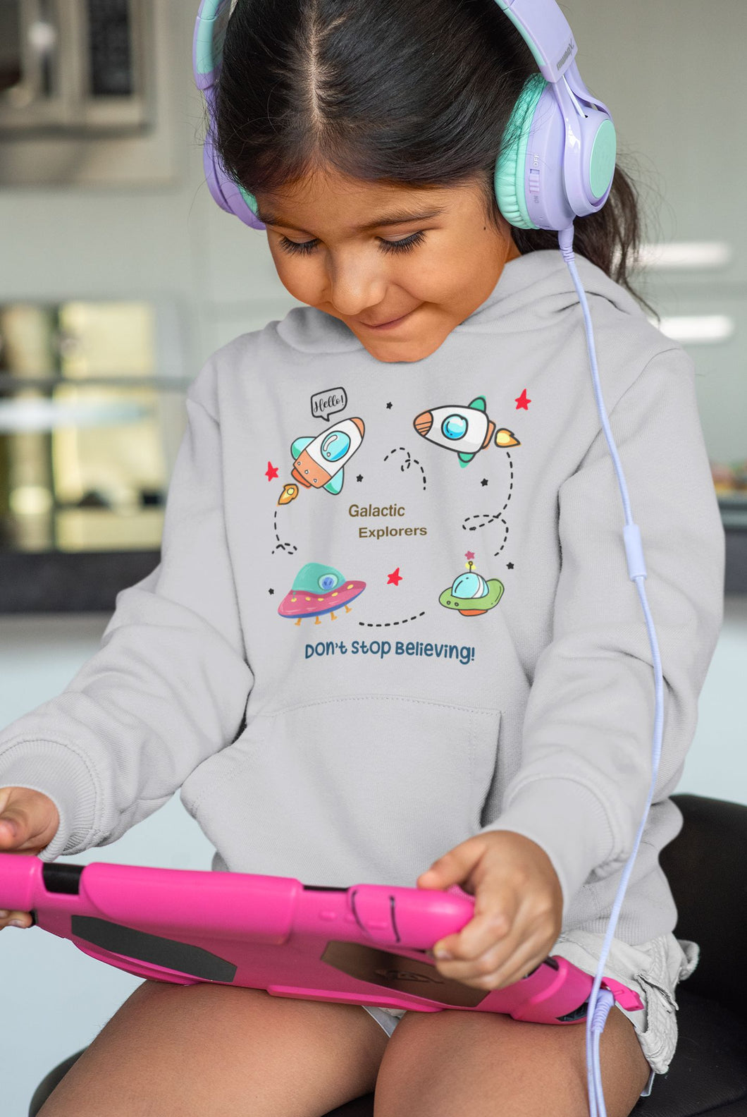 Spaceships Girl Hoodies-KidsFashionVilla