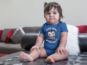 Super Heros Never Sleeps Rompers for Baby Girl- KidsFashionVilla