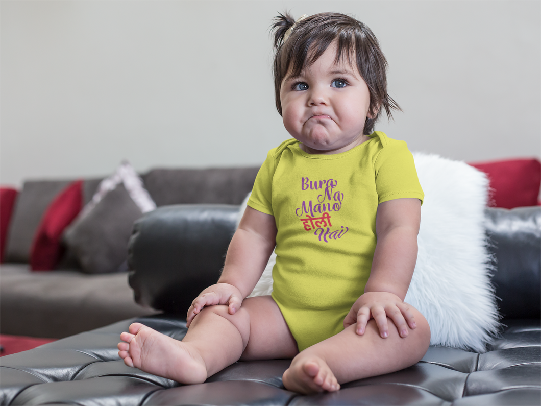 Bura Na Mano Holi Hai Rompers for Baby Girl- KidsFashionVilla
