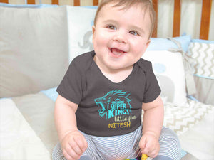 Custom Name IPL CSK Chennai Super Kings Little Fan Rompers for Baby Boy- KidsFashionVilla