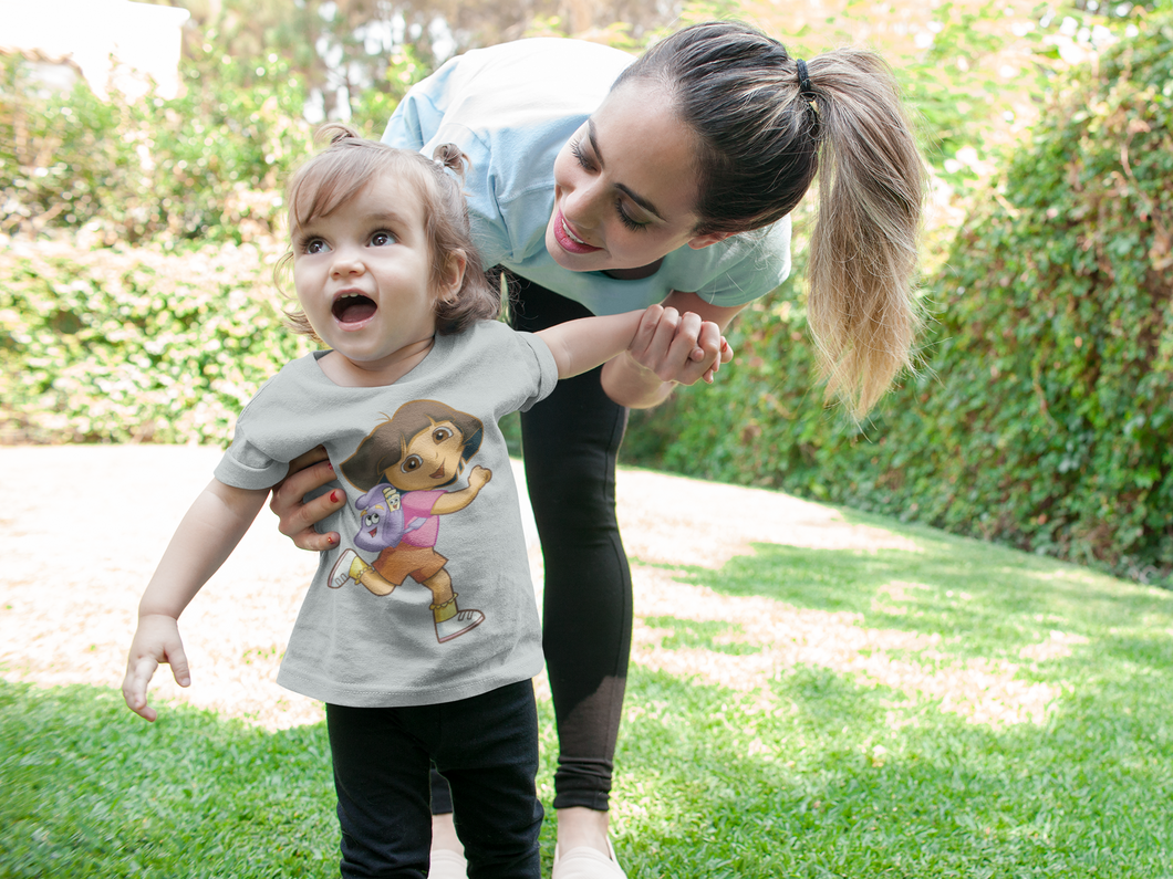 Cute Cartoon Half Sleeves T-Shirt For Girls -KidsFashionVilla