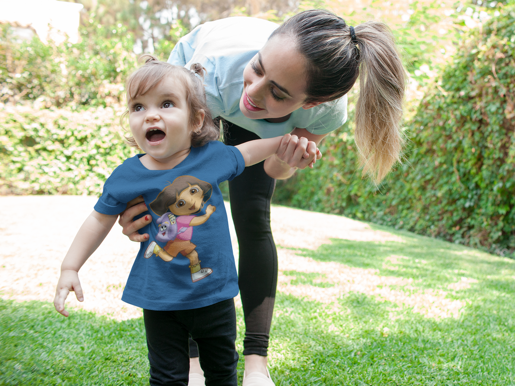 Cute Cartoon Half Sleeves T-Shirt For Girls -KidsFashionVilla