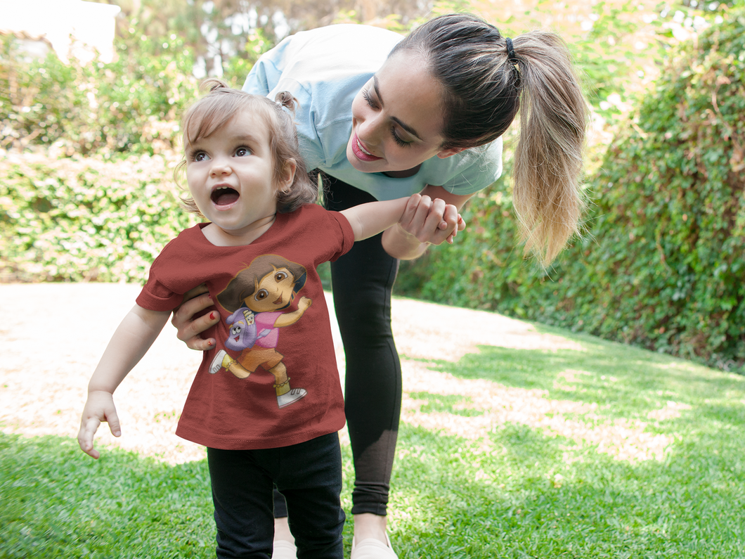 Cute Cartoon Half Sleeves T-Shirt For Girls -KidsFashionVilla