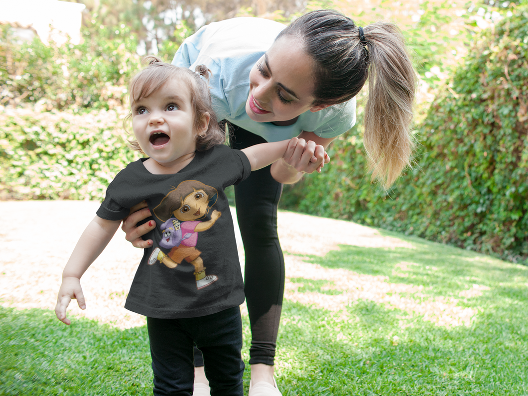 Cute Cartoon Half Sleeves T-Shirt For Girls -KidsFashionVilla