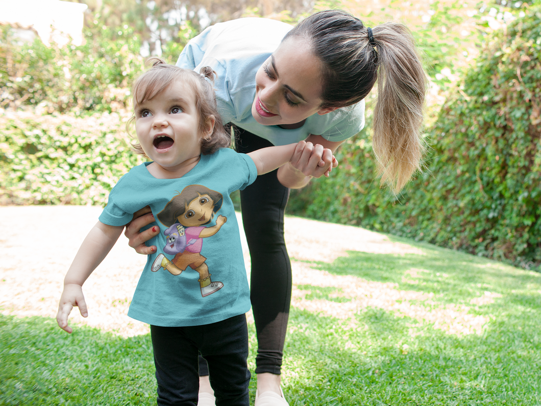 Cute Cartoon Half Sleeves T-Shirt For Girls -KidsFashionVilla