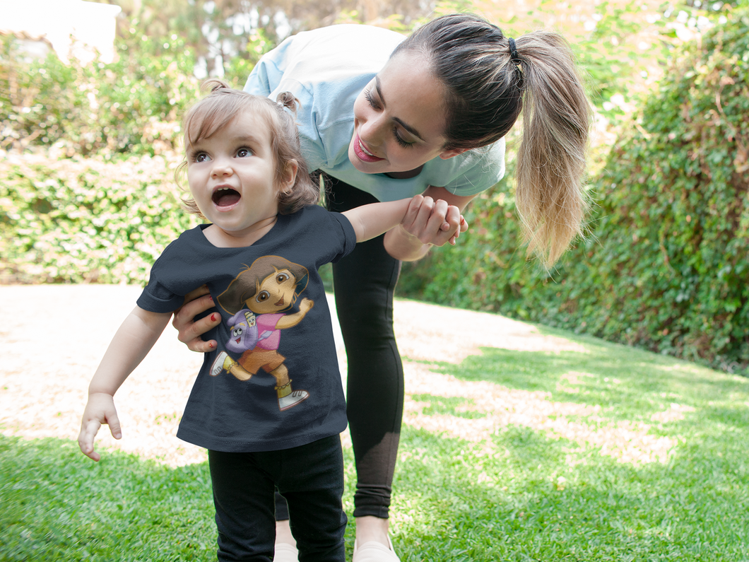 Cute Cartoon Half Sleeves T-Shirt For Girls -KidsFashionVilla