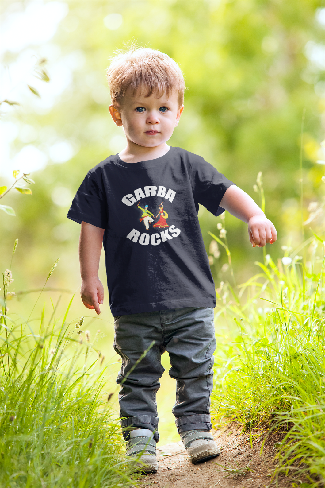 Garba Rocks Half Sleeves T-Shirt for Boy-KidsFashionVilla
