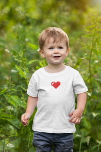 8 Bit Heart Minimals Half Sleeves T-Shirt for Boy-KidsFashionVilla