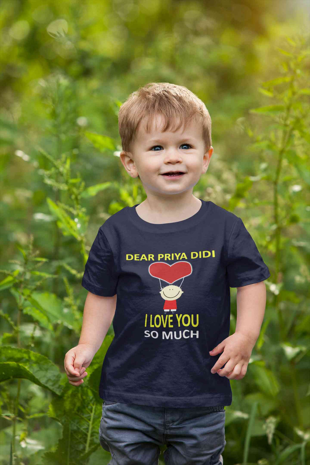 Custom Name I love My Didi So Much Half Sleeves T-Shirt for Boy-KidsFashionVilla