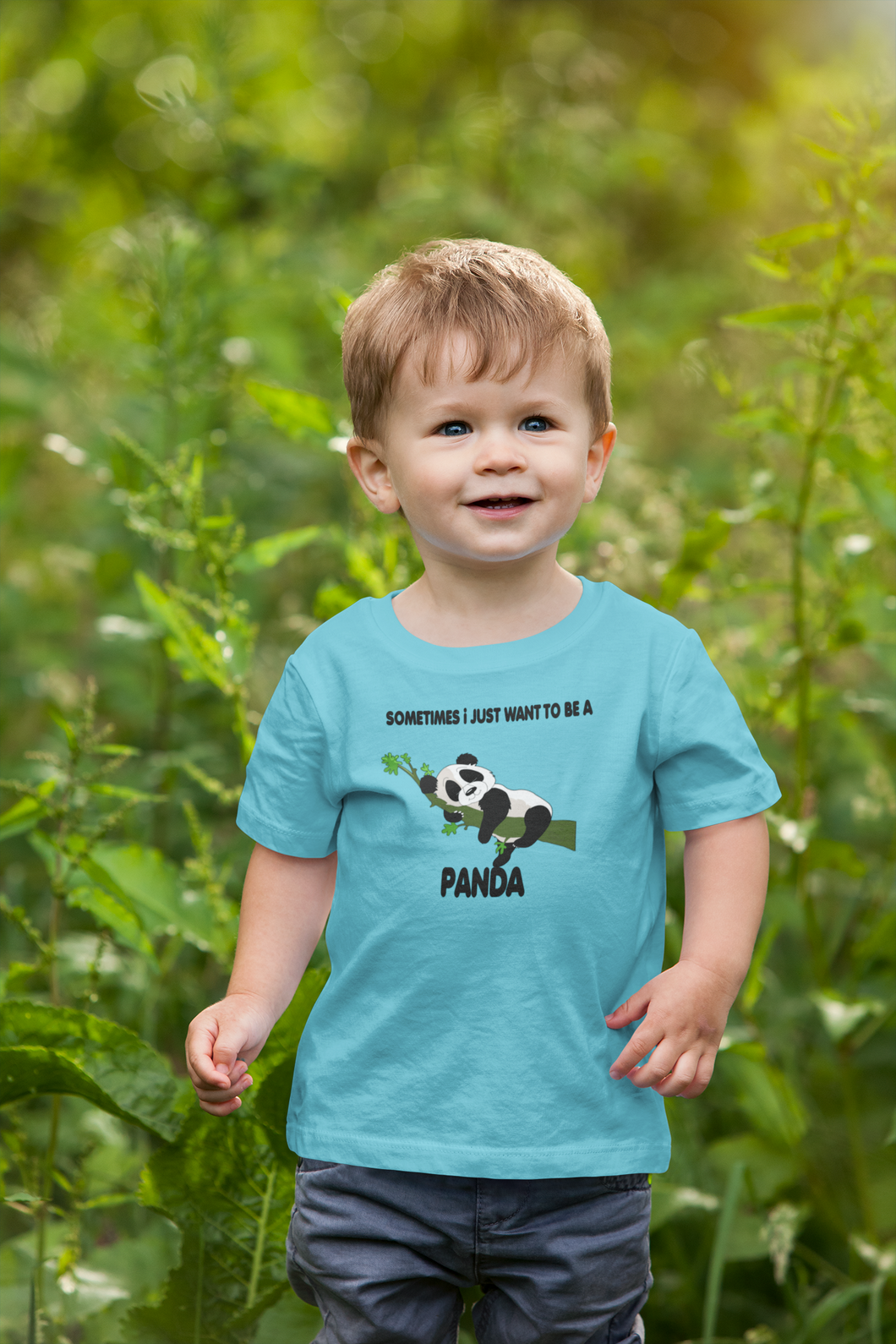Sleeping Panda Half Sleeves T-Shirt for Boy-KidsFashionVilla