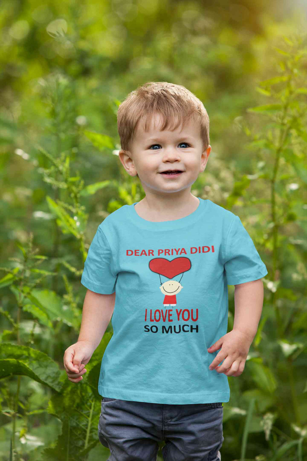 Custom Name I love My Didi So Much Half Sleeves T-Shirt for Boy-KidsFashionVilla