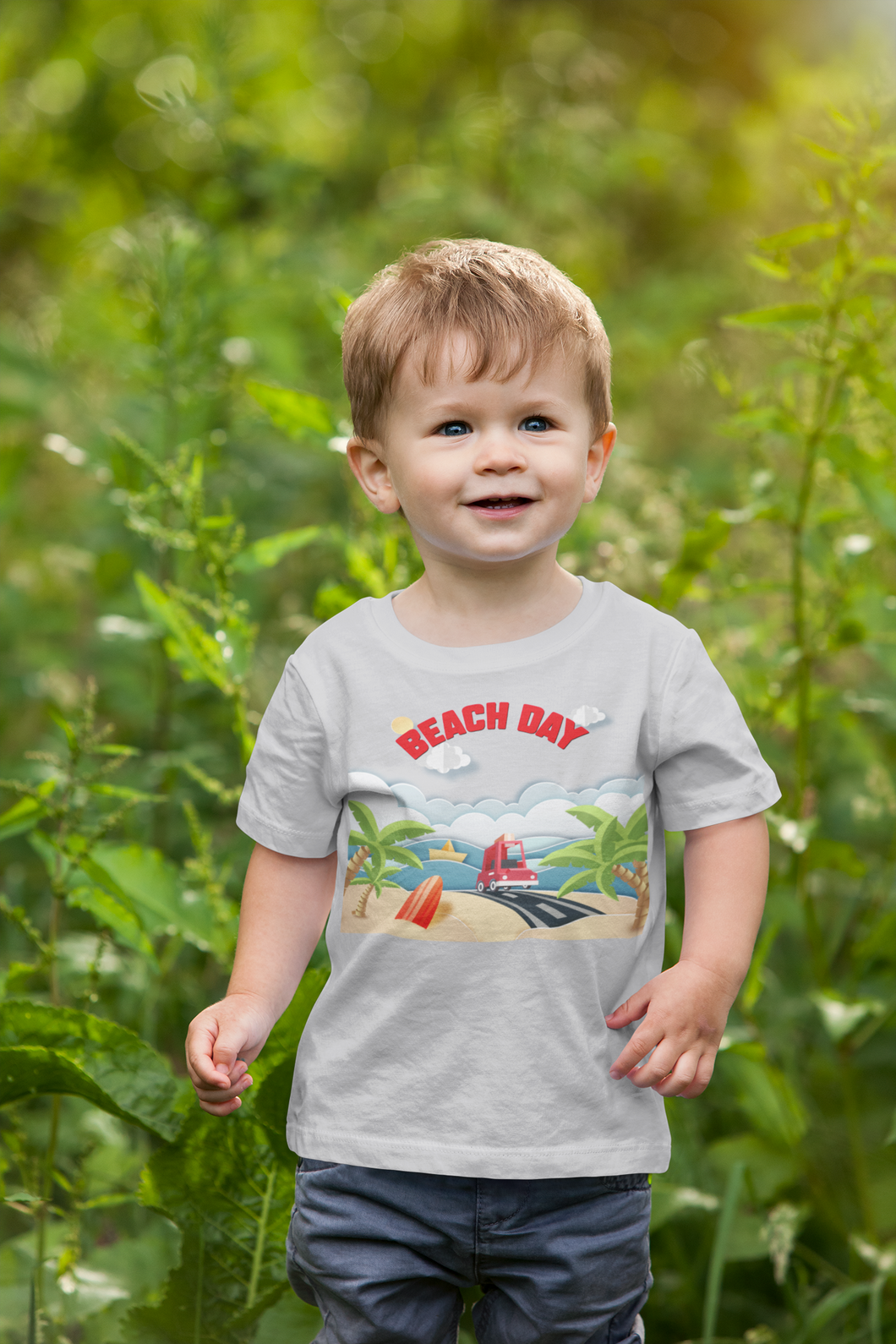 Beach Day Half Sleeves T-Shirt for Boy-KidsFashionVilla