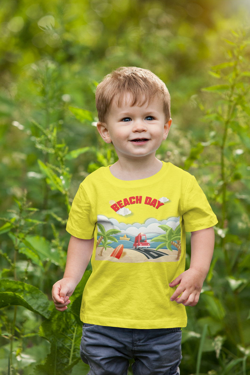 Beach Day Half Sleeves T-Shirt for Boy-KidsFashionVilla