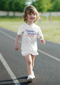 Salam World Eid Half Sleeves T-Shirt For Girls -KidsFashionVilla