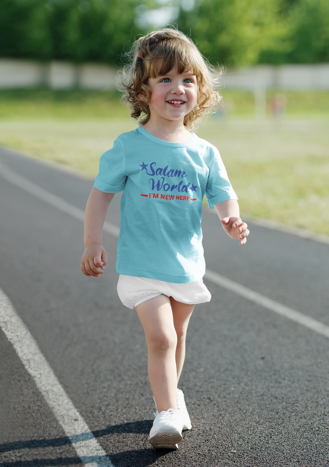 Salam World Eid Half Sleeves T-Shirt For Girls -KidsFashionVilla