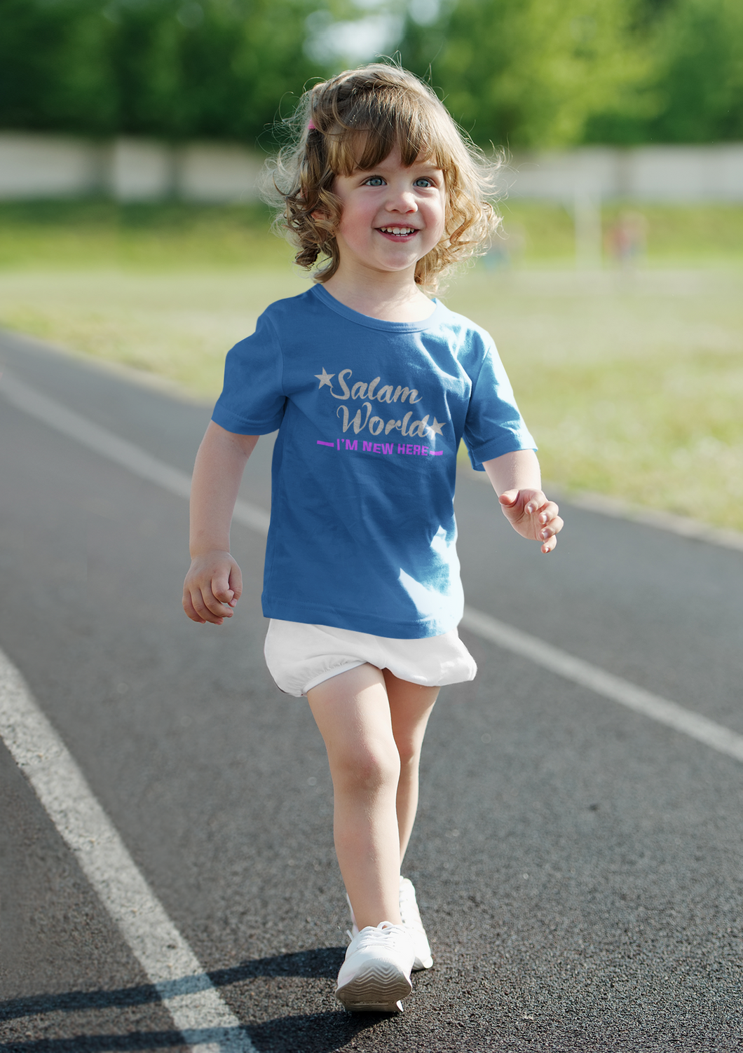 Salam World Eid Half Sleeves T-Shirt For Girls -KidsFashionVilla