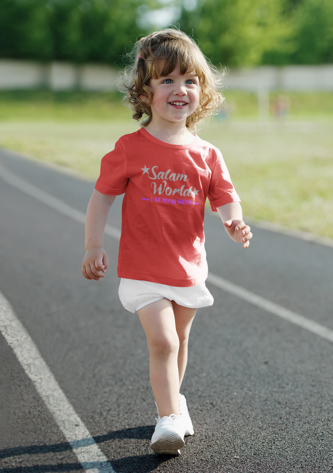 Salam World Eid Half Sleeves T-Shirt For Girls -KidsFashionVilla
