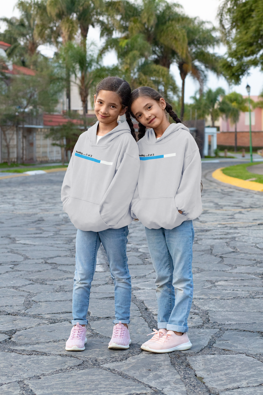 Loading 1 Of 2 & 2 Of 2 Twins Sisters Kids Matching Hoodies -KidsFashionVilla