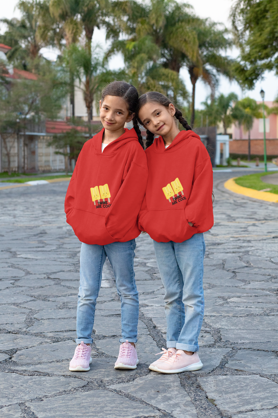 Twins Are Cool Sisters Kids Matching Hoodies -KidsFashionVilla