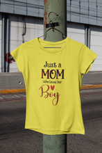 Load image into Gallery viewer, Just A Boy Who Loves His Mom Mother And Son Yellow Matching T-Shirt- KidsFashionVilla
