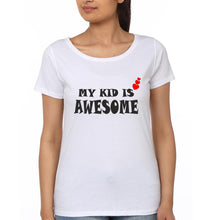 Load image into Gallery viewer, My Mom Is Awesome &amp; My Kid Is Awesome Mother and Daughter Matching T-Shirt- KidsFashionVilla
