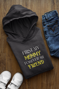 First My Son Forever My Friend Mother And Son Black Matching Hoodies- KidsFashionVilla