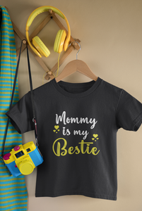 Mommy Is My Bestie Mother And Son Black Matching T-Shirt- KidsFashionVilla