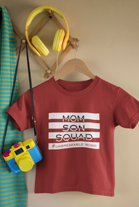 Mom Son Squad Mother And Son Red Matching T-Shirt- KidsFashionVilla