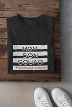 Load image into Gallery viewer, Mom Son Squad Mother And Son Black Matching T-Shirt- KidsFashionVilla
