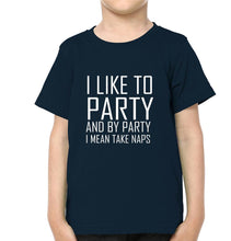 Load image into Gallery viewer, I Like To Party N Naps Brother-Brother Kids Half Sleeves T-Shirts -KidsFashionVilla
