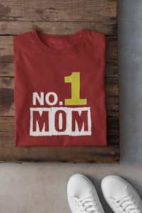No 1 Son Mother And Son Red Matching T-Shirt- KidsFashionVilla