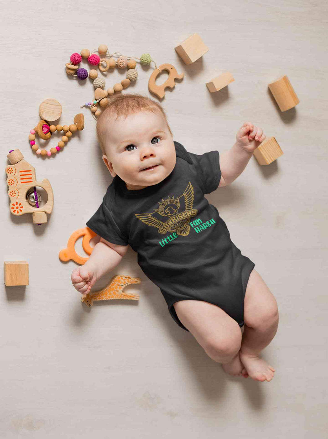 Custom Name IPL SRH Sunrisers Little Fan Rompers for Baby Boy- KidsFashionVilla