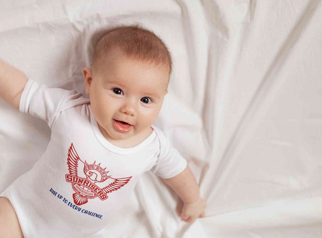 Custom Name IPL SRH Sunrisers Hyderabad Rompers for Baby Boy- KidsFashionVilla