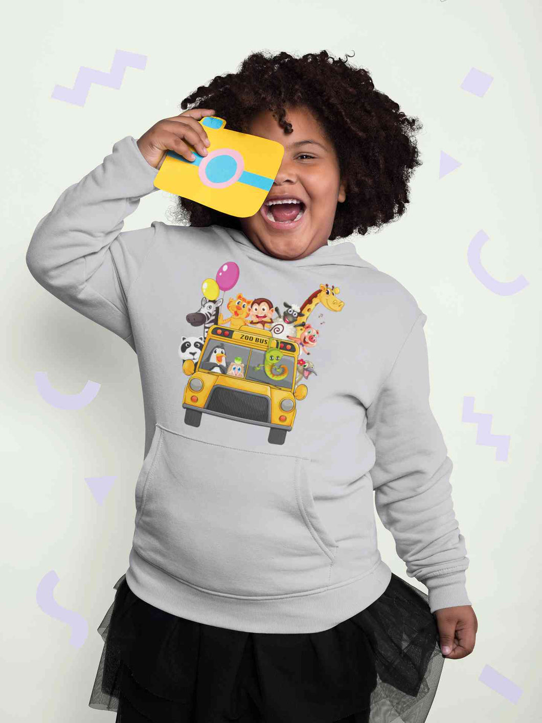 Zoo Bus Cartoon Girl Hoodies-KidsFashionVilla