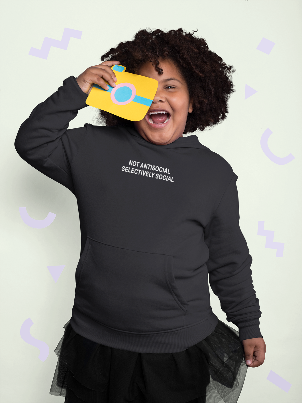 Not Antisocial Minimal Girl Hoodies-KidsFashionVilla