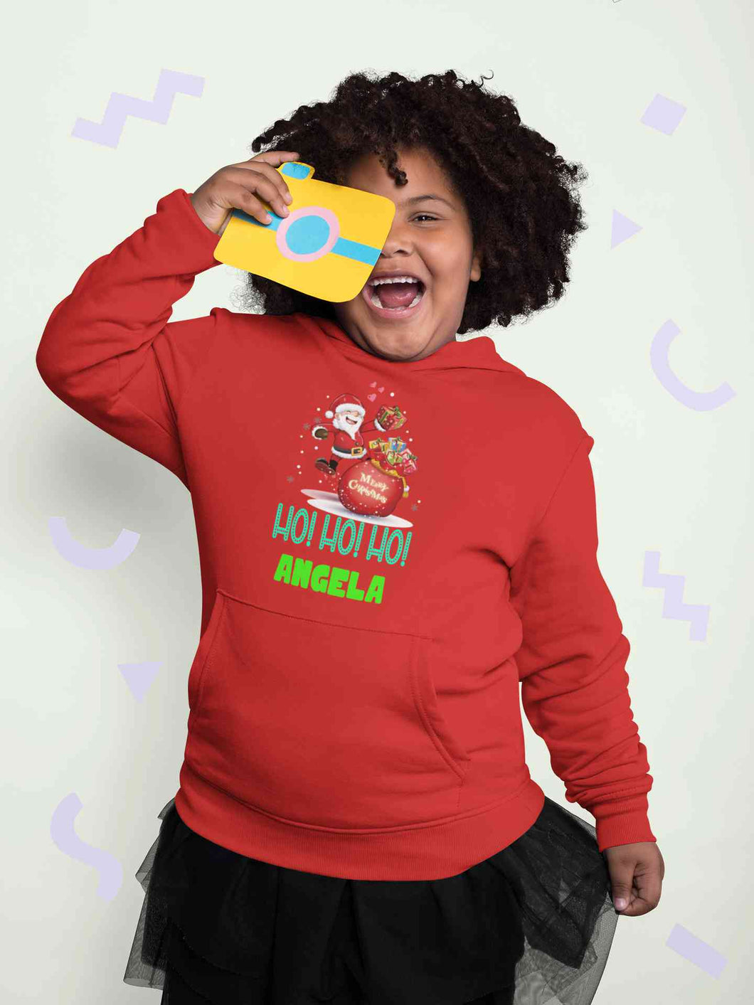 Customized Name Ho! Ho! Ho! Christmas Girl Hoodies-KidsFashionVilla