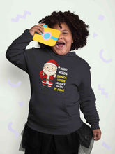 Load image into Gallery viewer, Customized Name Santa Dadu Is Here Christmas Girl Hoodies-KidsFashionVilla
