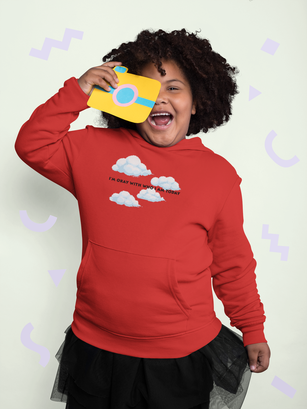 Its Okay Who I Am Today Minimal Girl Hoodies-KidsFashionVilla
