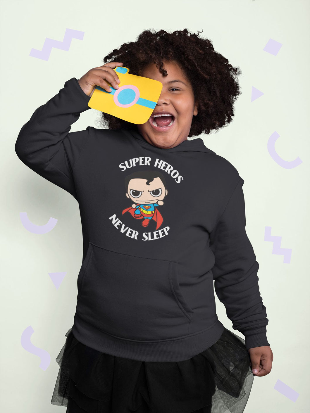 Super Heros Never Sleeps Girl Hoodies-KidsFashionVilla