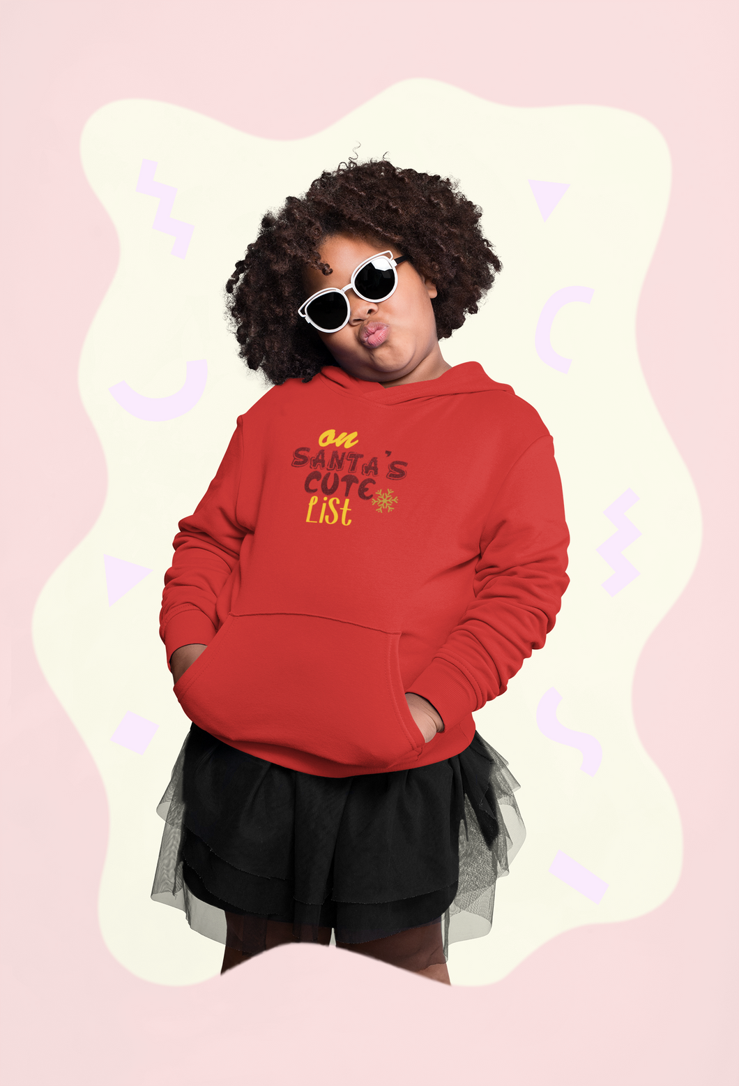 On Santas Cute List Christmas Girl Hoodies-KidsFashionVilla