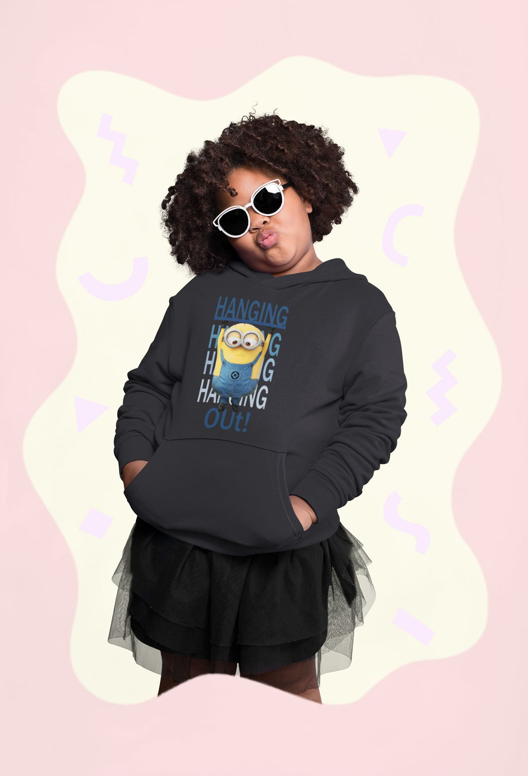 Hanging Out Minion Girl Hoodies-KidsFashionVilla