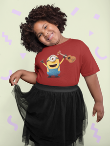 Cute Cartoon Half Sleeves T-Shirt For Girls -KidsFashionVilla